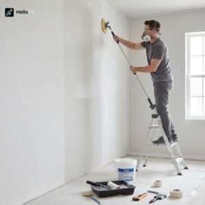 How long does paint take to dry on interior walls during a professional painting project